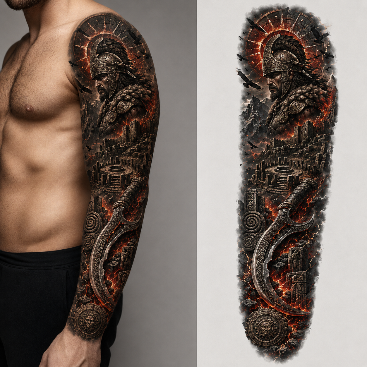 FALX OF BLOODLINE from the Dacian Warrior Sleeves — EUR 30 tattoo collection